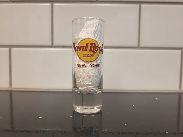 Hard Rock Cafe NEW YORK Shot Glass 4 1/4" tall USED EXCELLENT