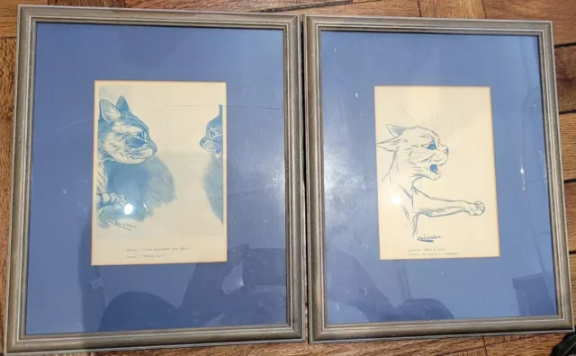 Set of 2 Louis Wain CATS Framed Art Prints