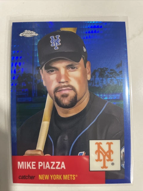 2022 Topps Chrome Platinum Blue Prism Refractor Card Mike Piazza -Mets