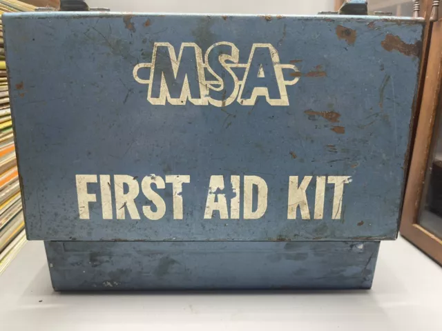 Vintage M.S.A. Mine Safety Appliances First Aid kit.