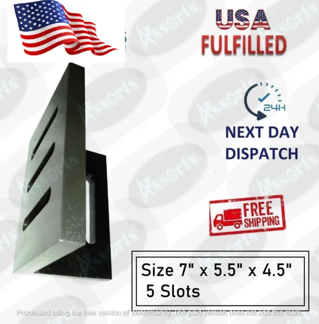 Caste Iron Slotted Angle Plate 7" x 5.5" x 4.5" Inches- USA FULFILLED