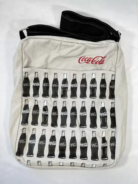 Screen Printed Coke Coca-Cola Bottles on Canvas Crossbody Messenger Bag