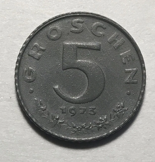 Austria 1973 5 Groschen - Imperial Eagle - Proof  - Zinc Coin
