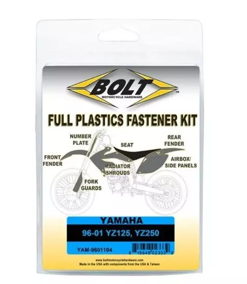 Bolt Hardware Vollkunststoff Kit Befestigungsset Yamaha YZ125 YZ250 1996 bis 2001