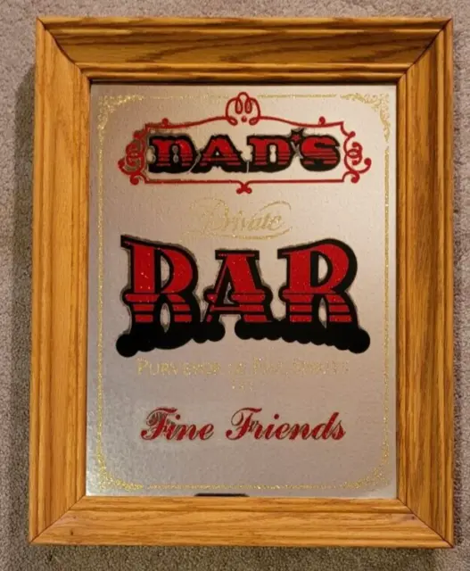 Dad's Private Bar Mirror Bar Sign Father's Day