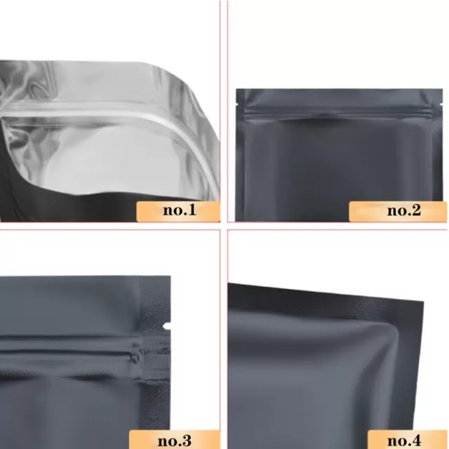 100 BLACK Mylar Aluminium Foil Zip Lock Bags Heat Seal Smell Proof Bags Baggies 3