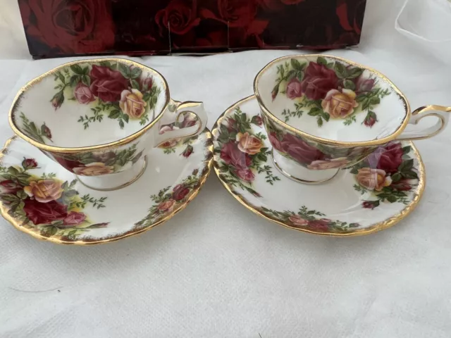 Royal Albert Doulton Old Country Roses  2 Demi Avon Coffee Tea Cup And Saucer Uk