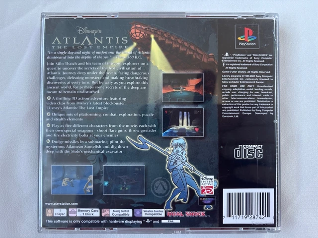 DISNEYS ATLANTIS THE Lost Empire PS1 Playstation PAL Boxed With ...