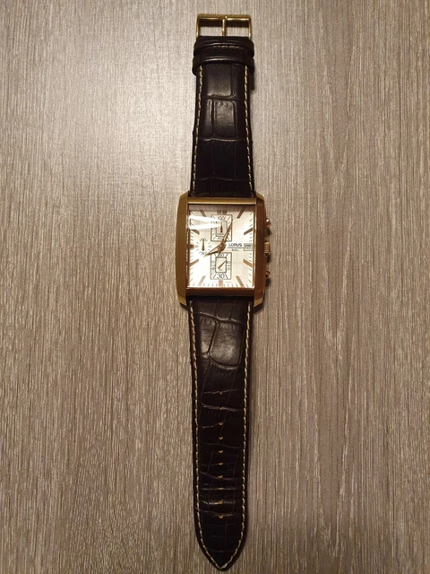 GENTS LORUS CHRONOGRAPH Gold Tank Style Watch Square 27.50