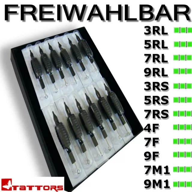 50x FREIWAHL! Einweg Einmalgriff-STERIL Endrohre+Nadel Original TATTORS®med. NEU