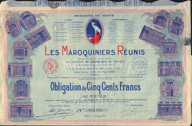 AFRICA MOROCCO  Les Maroquinieres Reunis Magasins de Vente dd 1927