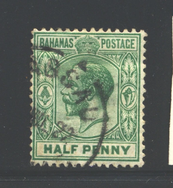 BAHAMAS 49 SG81 Used 1912-19 1/2p grn KGV Wmk Mult Crown CA CV$13