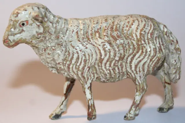 🇼 Antike Krippenfigur Masse Schaf zum herrichten - 6,2 x 7,7 cm