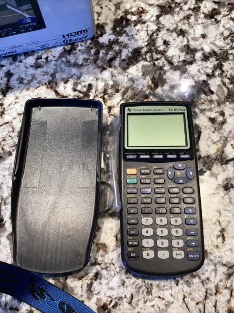 TEXAS INSTRUMENTS TI-83 PLUS GRAPHING CALCULATOR AND COVER And Cord