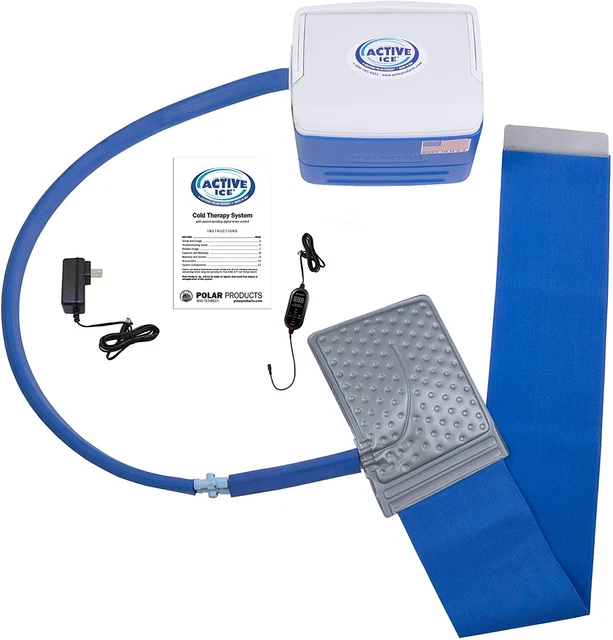 Cargador del sistema de terapia de frío Polar Products Active Ice 3.0 + almohadilla trasera y cadera