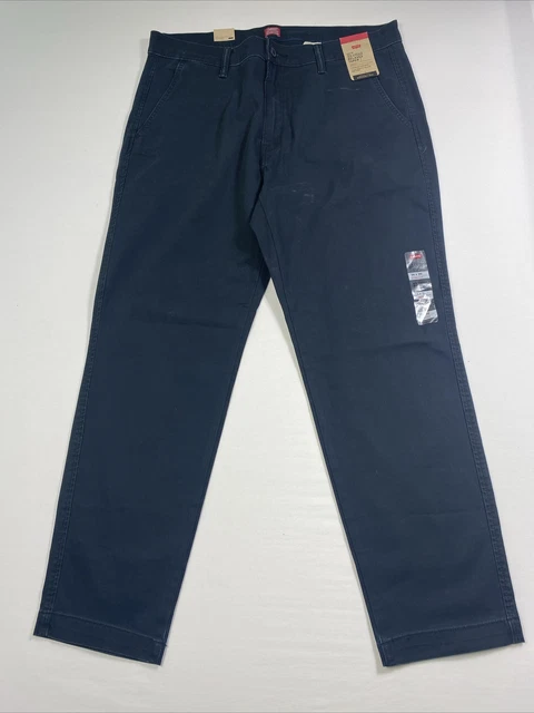 Pantaloni Chino Kirkland Premium Flat Front - Nero, Taglia 36x30, 100% Cotone, Nuovo Con Etichette
