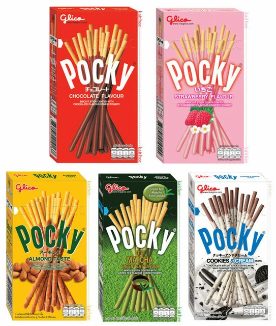 GLICO POCKY BISCUIT Stick Coated Japanese Snack with Chocolate or Other
