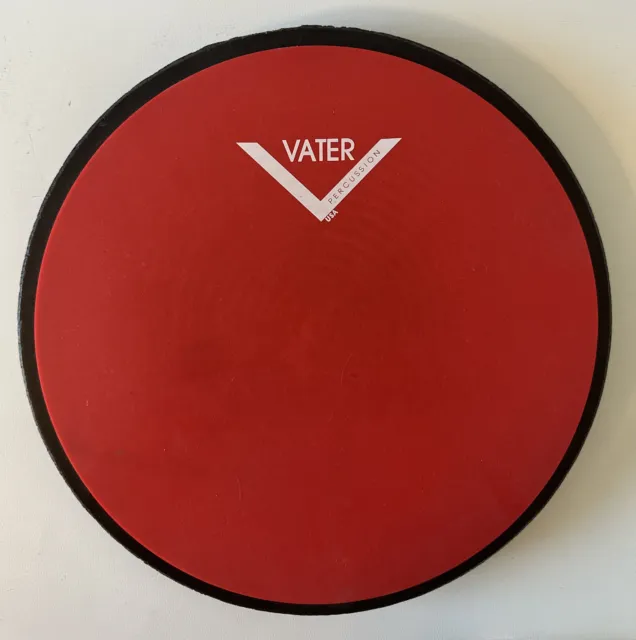 Vater Percussion USA Practice Drum Pad (Chop Builder 12”) Soft Single Side (Red)