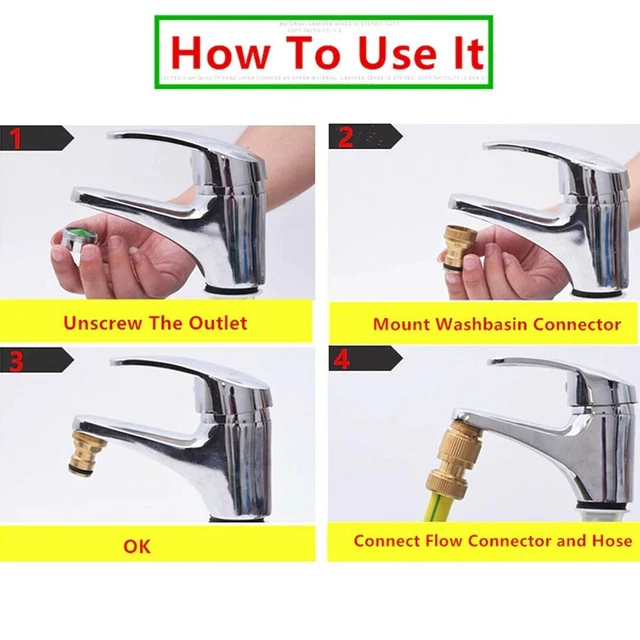 2*-Universal Kitchen Tap Connector Mixer Garden Hose Pipe Adaptor Joiner 2