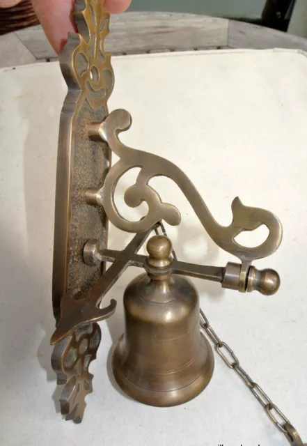 small Front Door Bell pull chain solid aged 100% brass old style 8 " hang B