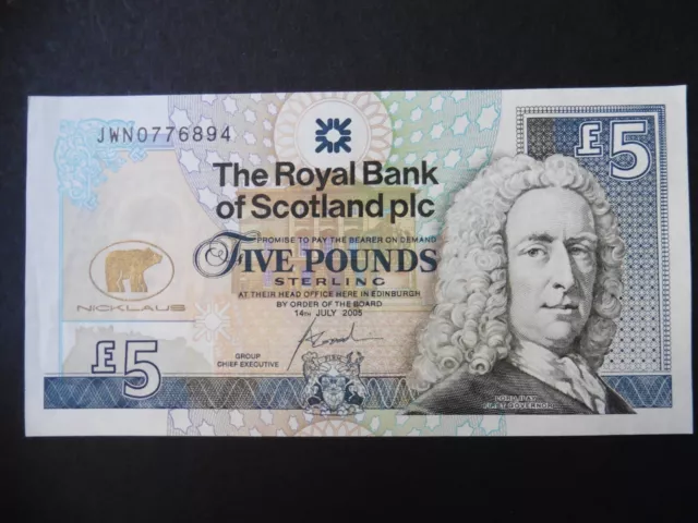 Banknote ~ Scotland Five Pounds £5 2005 Jack Nicklaus aUNC
