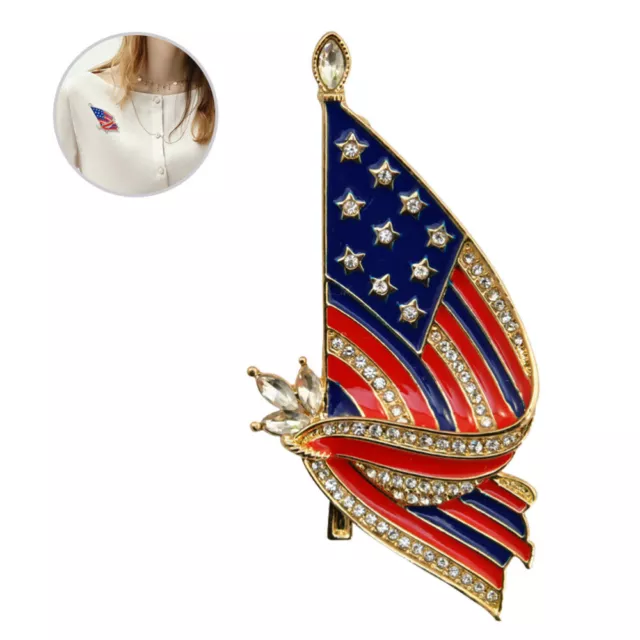 Lapel Pin Flag Brooch Badge American Costume Accessories Diamond