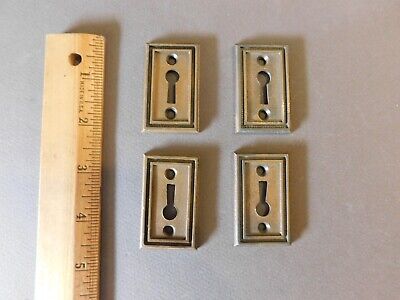 Lot Of 4 Heavy Brass Key Cover Plates Vintage Antique Art Deco Free Shipping (1)