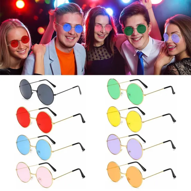 Männer Disco Party Brillen Runde Sonnenbrille Metall Sonnenbrillen Kreis gläser
