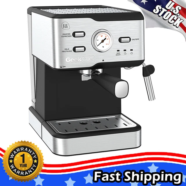 ESPRESSO MACHINE 20BAR Cappuccino Latte Coffee Maker W/ESE POD Filter