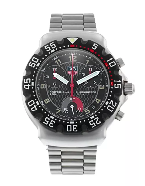 TAG Heuer mens rare watch F1 Formula 1 chronograph Gulf McQeen Aquaracer CA1211