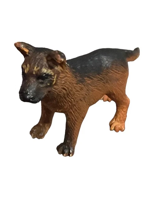 Safari German Shepherd Puppy Dog Figure Toy 2004 figurine brown Vtg