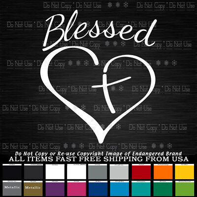 Blessed Heart Cross Christian, Jesus God Religion Christianity Decal sticker