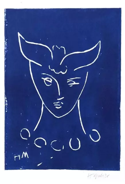 Original Matisse signed linocut hand printed c1950 from original block with COA