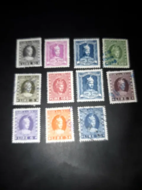 Italy Marca da Bollo Revenues circa 1946-60 11 used stamps very good condition
