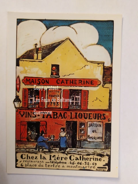 CHEZ LA MERE CATHERINE PLACE DU TERTRE MONTMARTRE   carte postale