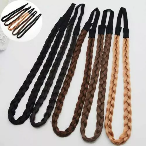 Hair Hairband Ladies Elastic Bandeau Plaited Plait Headband Synthetic Braided