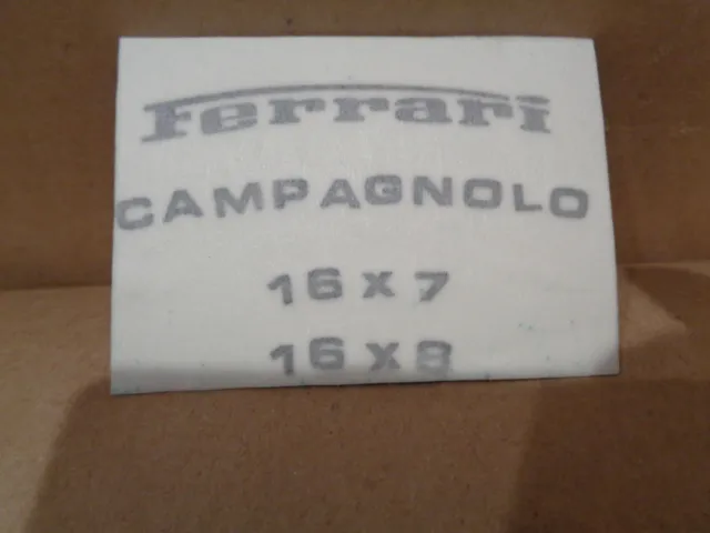 Ferrari Campagnolo Wheel Rim Size Sticker NEW