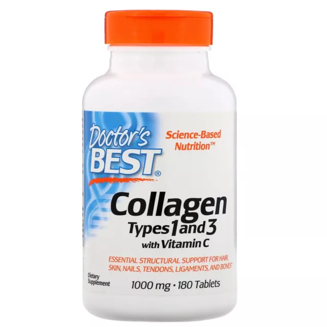 Collagen Types 1 & 3 with Vitamin C 1000mg 180 Tablets | Hair Skin Nails Joints