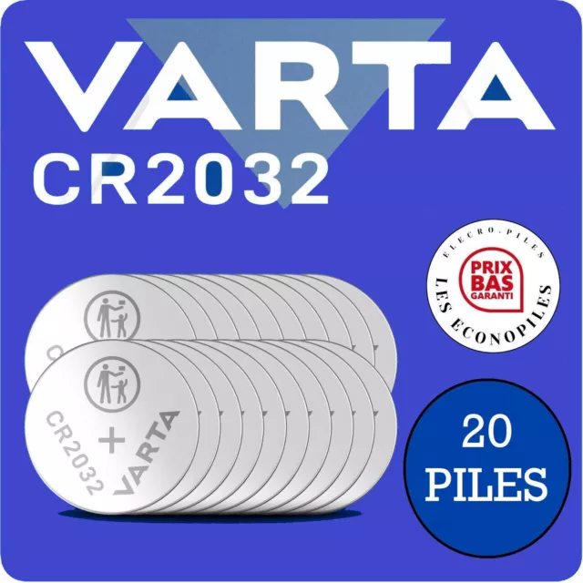 Lot de 20 piles au lithium Varta CR2032