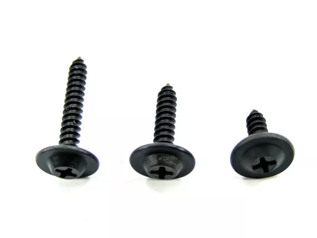 Black Trim Screws- #8 x 1/2" to 1" Long Flat Top- 150pcs (50ea)- J#321T