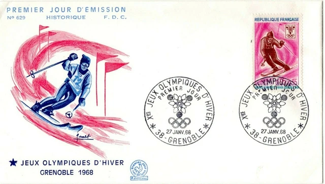 ENVELOPPE 1° JOUR 1968 Monaco Jeux Olympiques Mexico-Etat.tb-Voir Scan