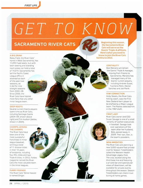 Mascots For Rivers GET TO KNOW Sacramento River Cats Mascot Susan Savage magazine CLIPPING ...