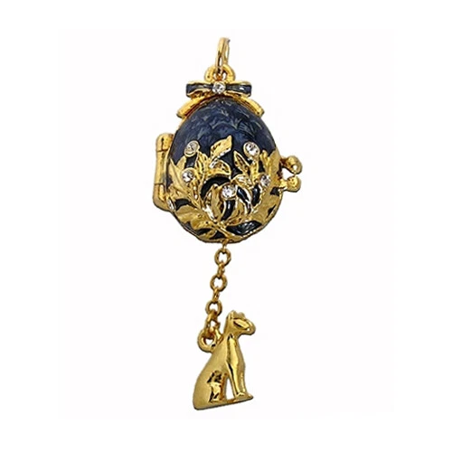 Papillon Pendentif Oeuf Faberge style - Pendentif rouge forme oeuf avec