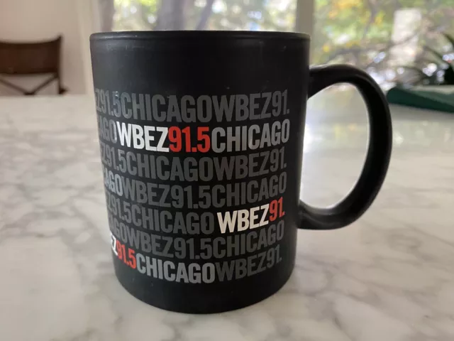 WBEZ 91.5 NPR Chicago Coffee Mug Cup Great Condition Ira Glass Rare Radio Black