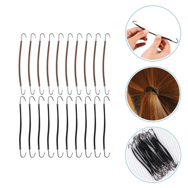 20 un. cuerdas de goma para el cabello bandas cola de caballo gancho metal garra para el cabello clips diadema