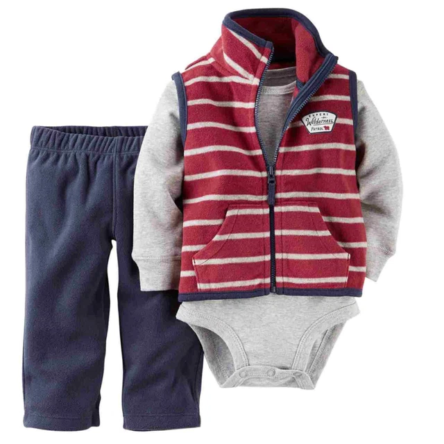 Carters Infant Boys 3 PC Expert Wilderness Patrol Outfit Pants Creeper & Vest 3m