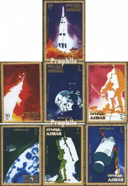 Ajman 1014A-1020A (kompl.Ausg.) gestempelt 1971 Apollo 16