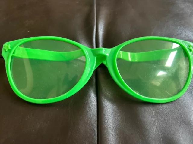 JUMBO GREEN EYE FRAME GLASSES BIG Lenses Clown Nerd Funny Giant Joke Sunglasses