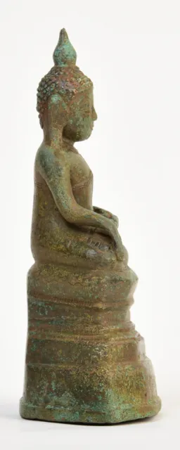 16th Century, Shan, Antique Burmese Bronze Seated Buddha 10