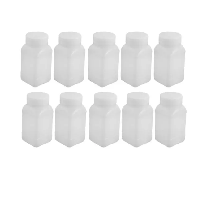 10pcs 250ml HDPE Plastic Round Laboratory Reagent Bottle Sample Bottle White